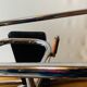 Tabouret escabeau vintage en formica noir et acier chromé