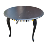Black snail foot round table and white black stripes cadi and basalt with an extension cord