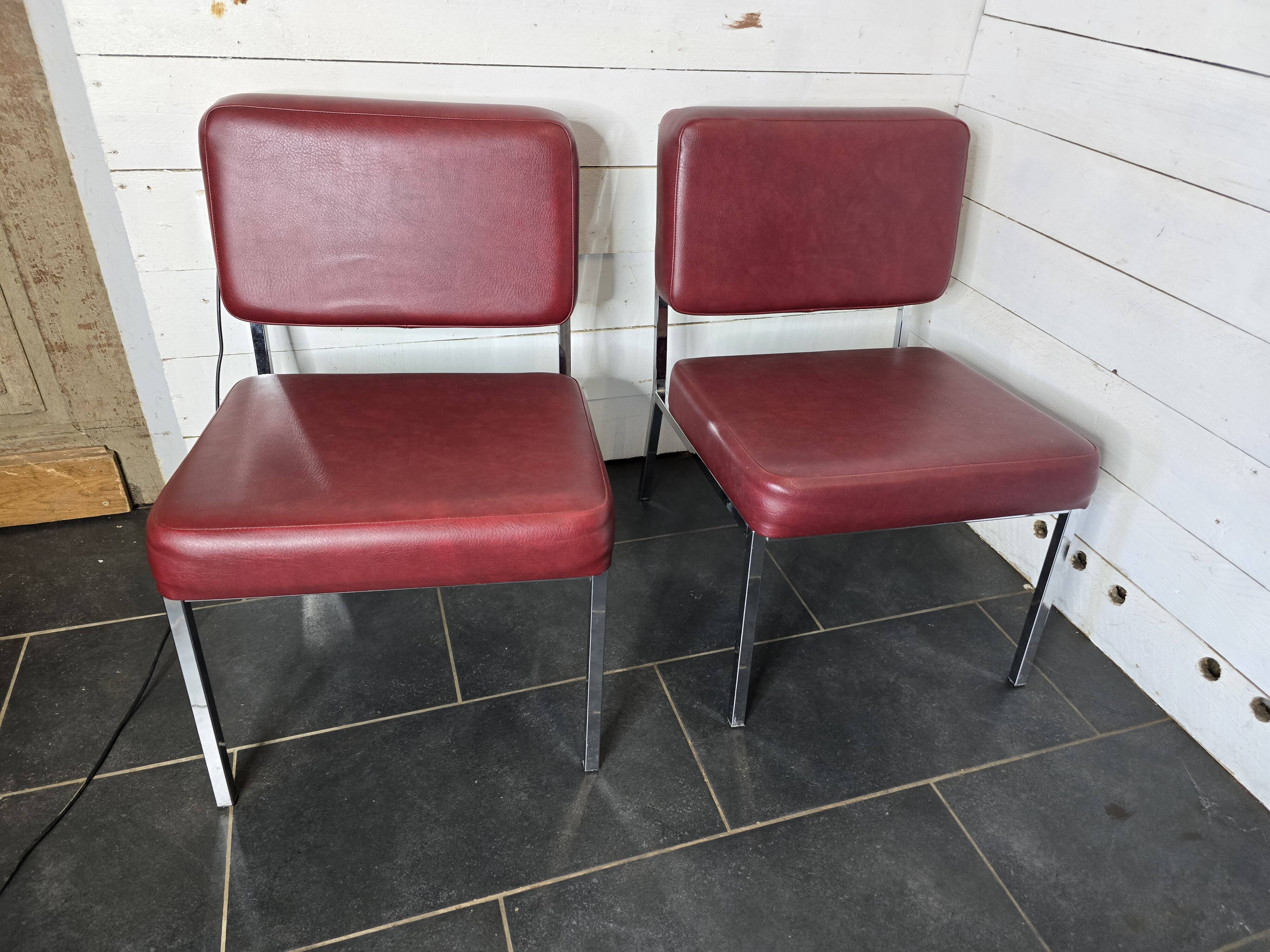 Pair of chrome footed armchairs from the 60s