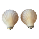 Pair of shell wall lights in frosted glass in Art Deco style.