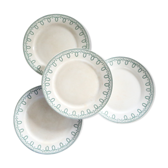 Dessert plate x4, iron earth, Bonparte motif, Boch Frères La Louvière, Belgium
