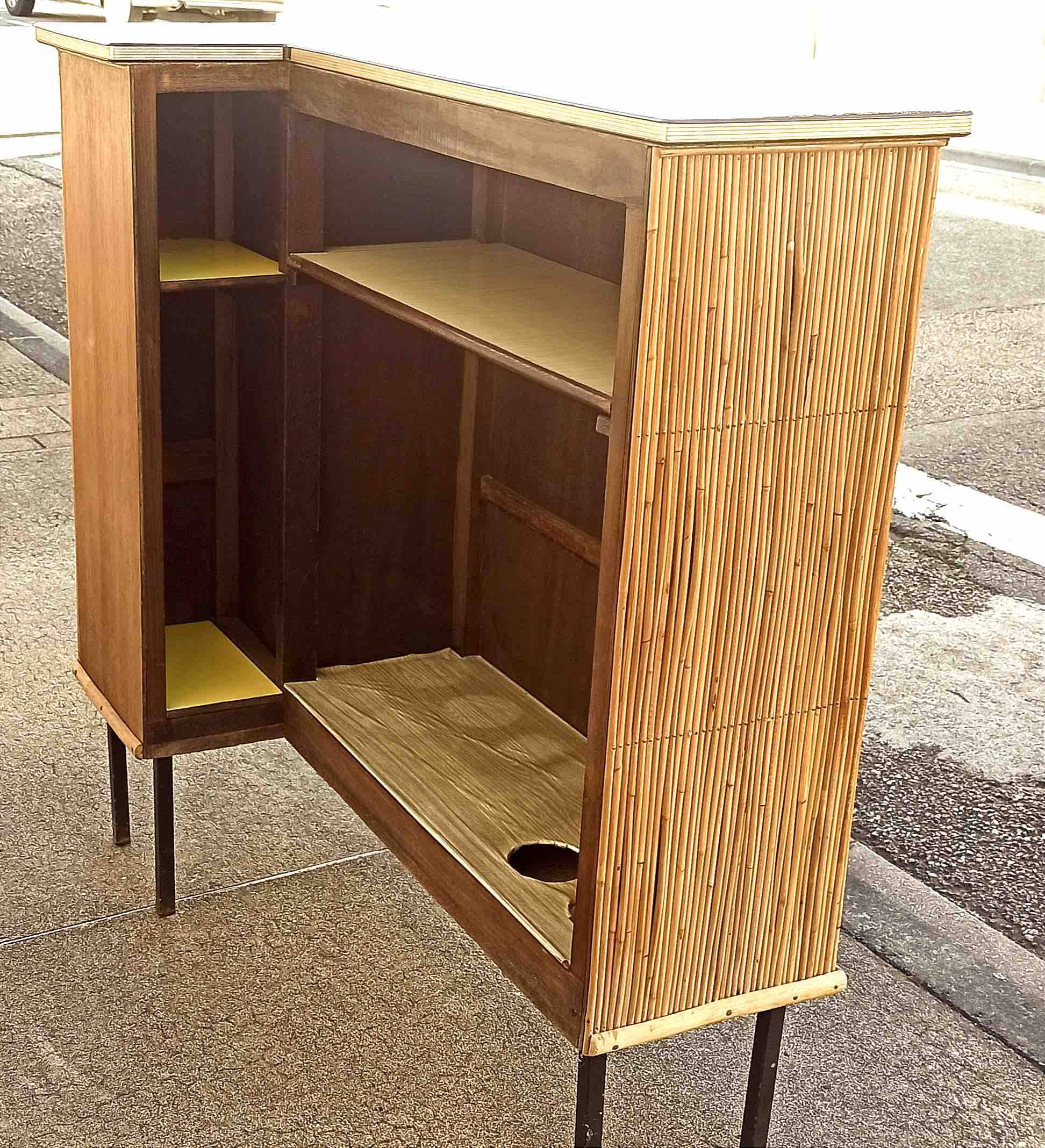 1950s wicker bar, height 108.5 cm