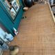 Rattan desk, woven willow and wood