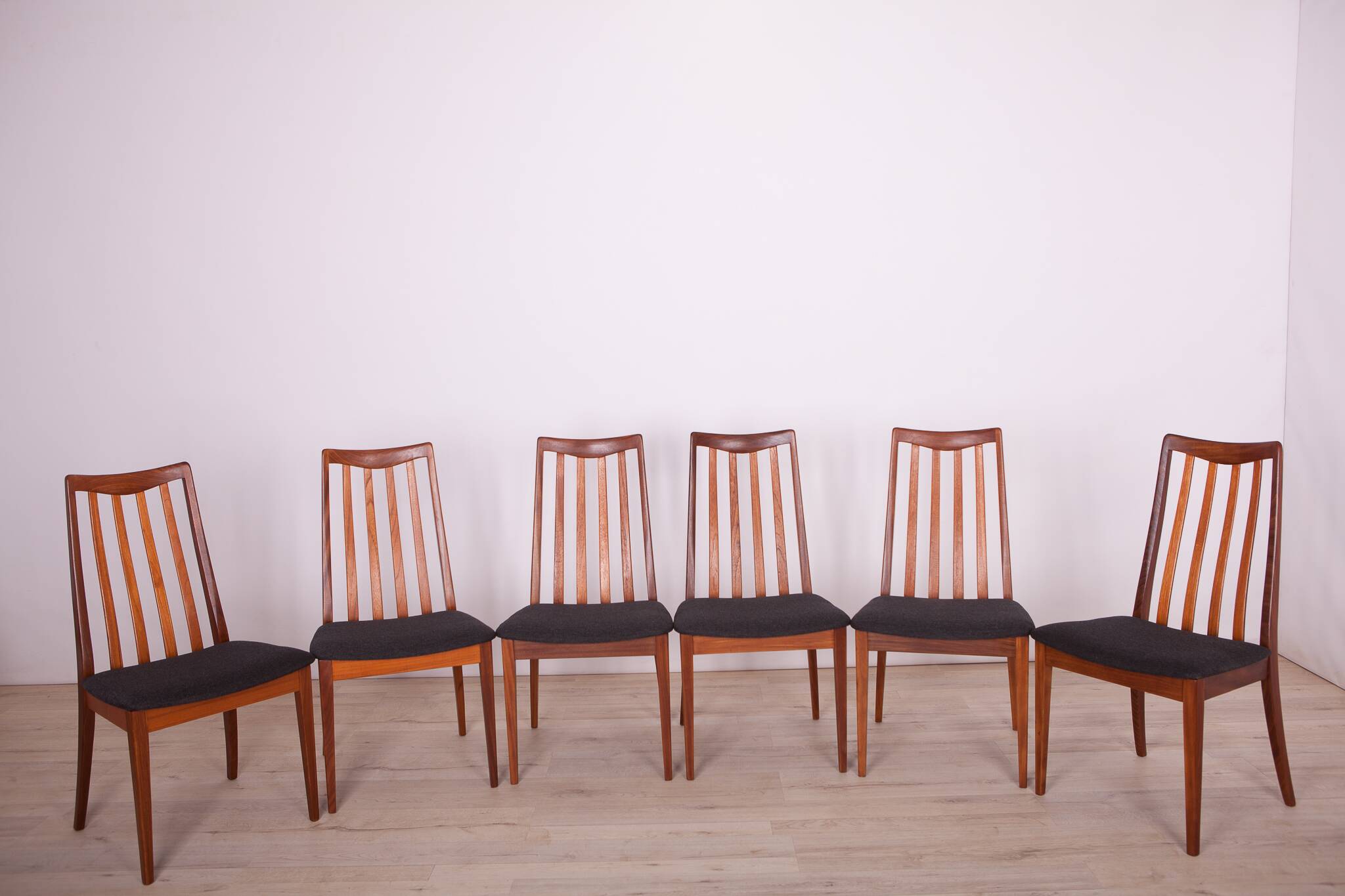 Fabric and Teak Dining Chairs by Leslie Dandy for G-Plan, 1960s, Set of 6