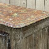 Enfilade of the eighteenth century in oak, top false marble