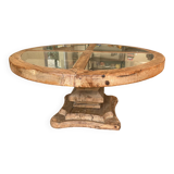 Table ronde bois et verre