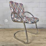 Vintage Gastone Rinaldi chrome & smoked glass dining table + chairs