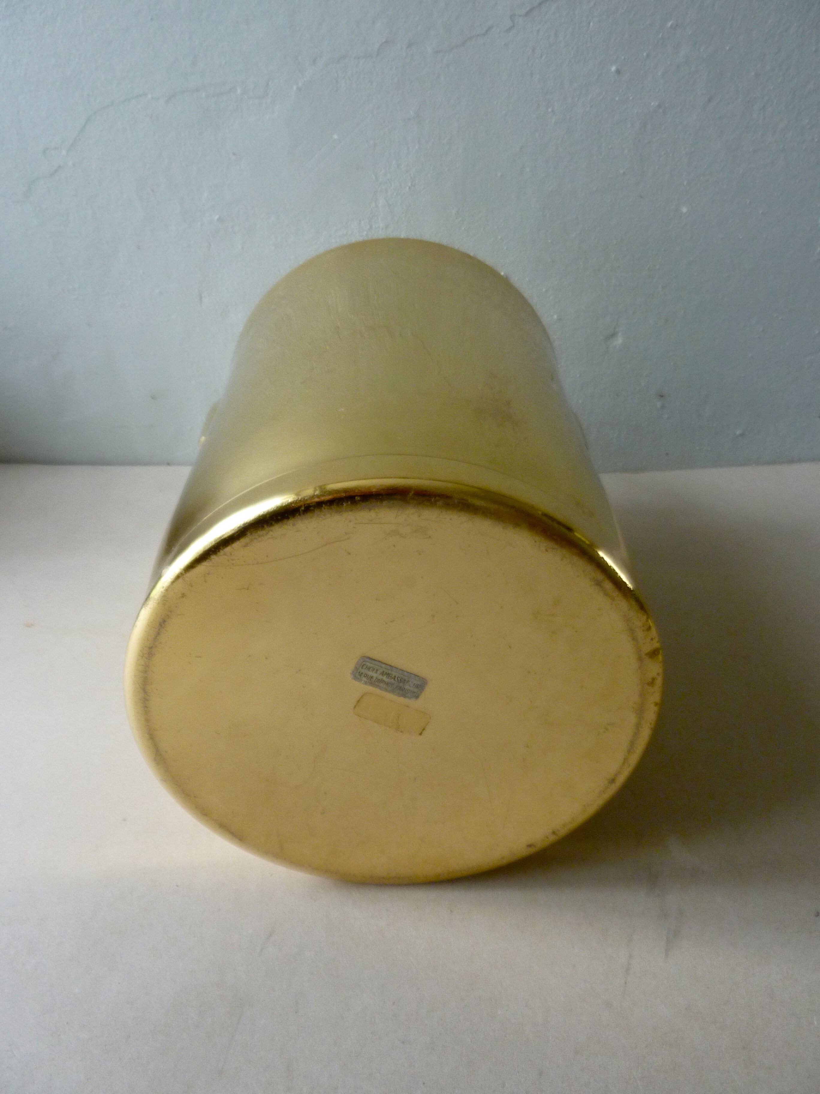 Inalta Luxe France golden aluminum bucket from the 70s