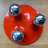 Space Age saucer wall lamp with 3 lights from the 70s