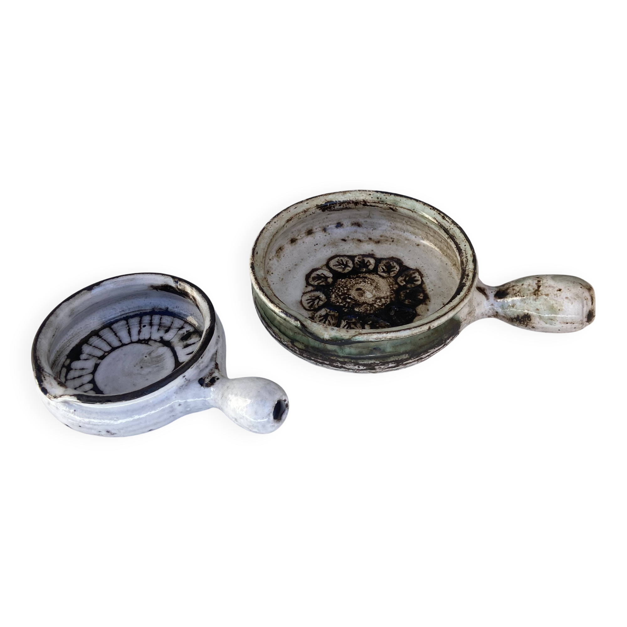 Two fondue pots by Albert Thiry