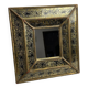 Eglomisé mirror with wooden parecloses