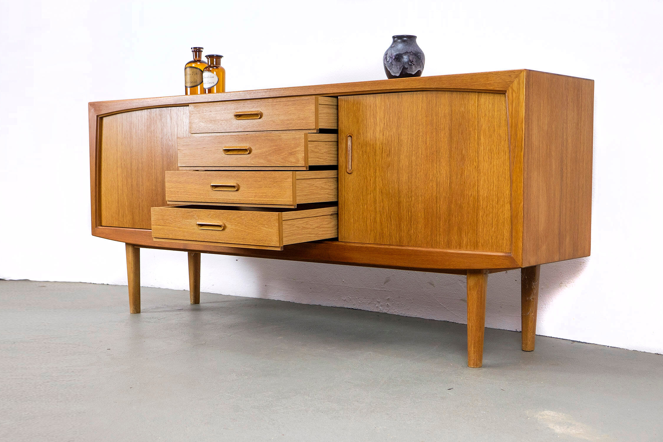 Teak sideboard with sliding doors by Bartels, 1977
