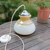 Honey cream opaline pendant light with chrome finish