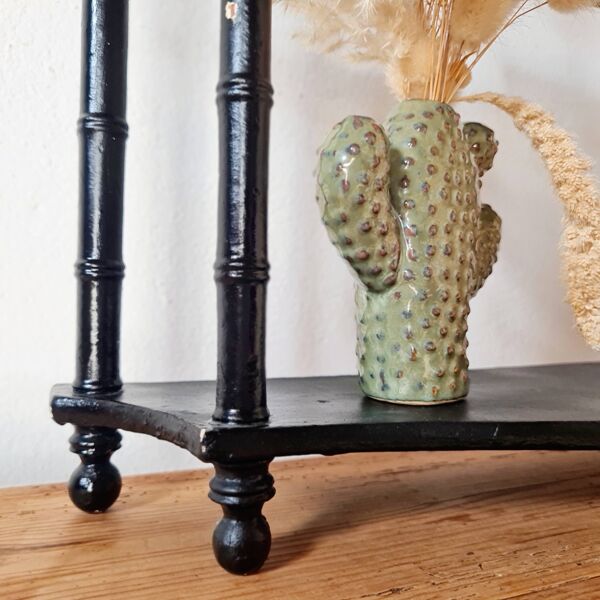 Petite étagère murale en bois noire 3 étages