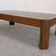 Modernist coffee table in elm and smoked glass, Italy circa 1970.