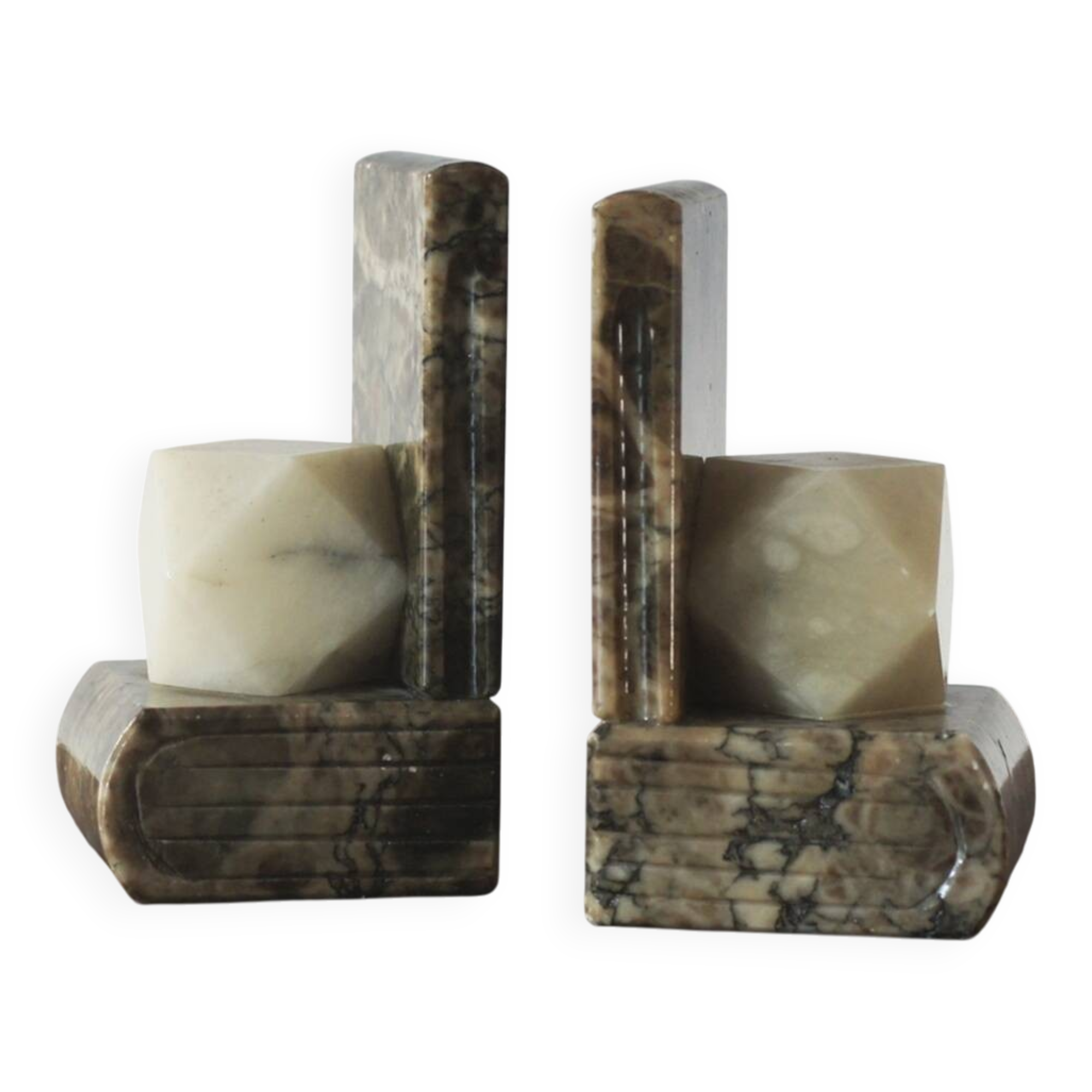 Italian Alabaster Bookends, 1970s, Set of 2