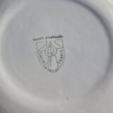 Set of 5 salins flat plates, saint raphael model, yellow checks, 24 cm, 60s