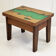 Vintage 1970 side table in green epoxy resin & solid oak 70s raw