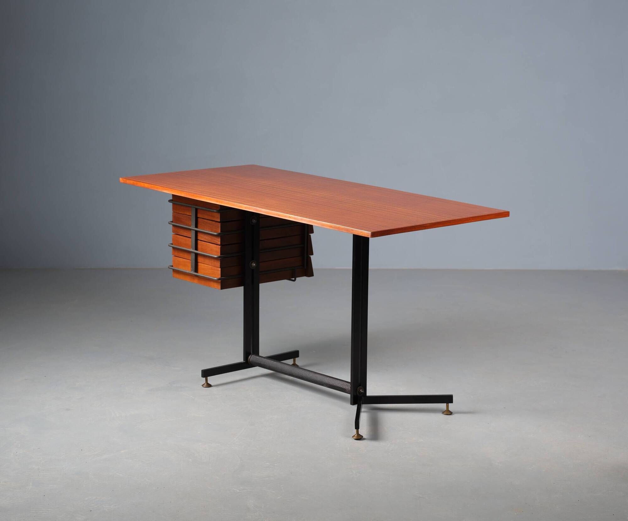 1950's Italian Mid Century Modern Teak Desk Table