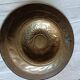 Antique brass alms dish, 17th century