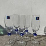 5 Luminarc blue glass flutes
