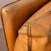 Pair of vintage 70's armchairs in beige leather design ferruccio brunati