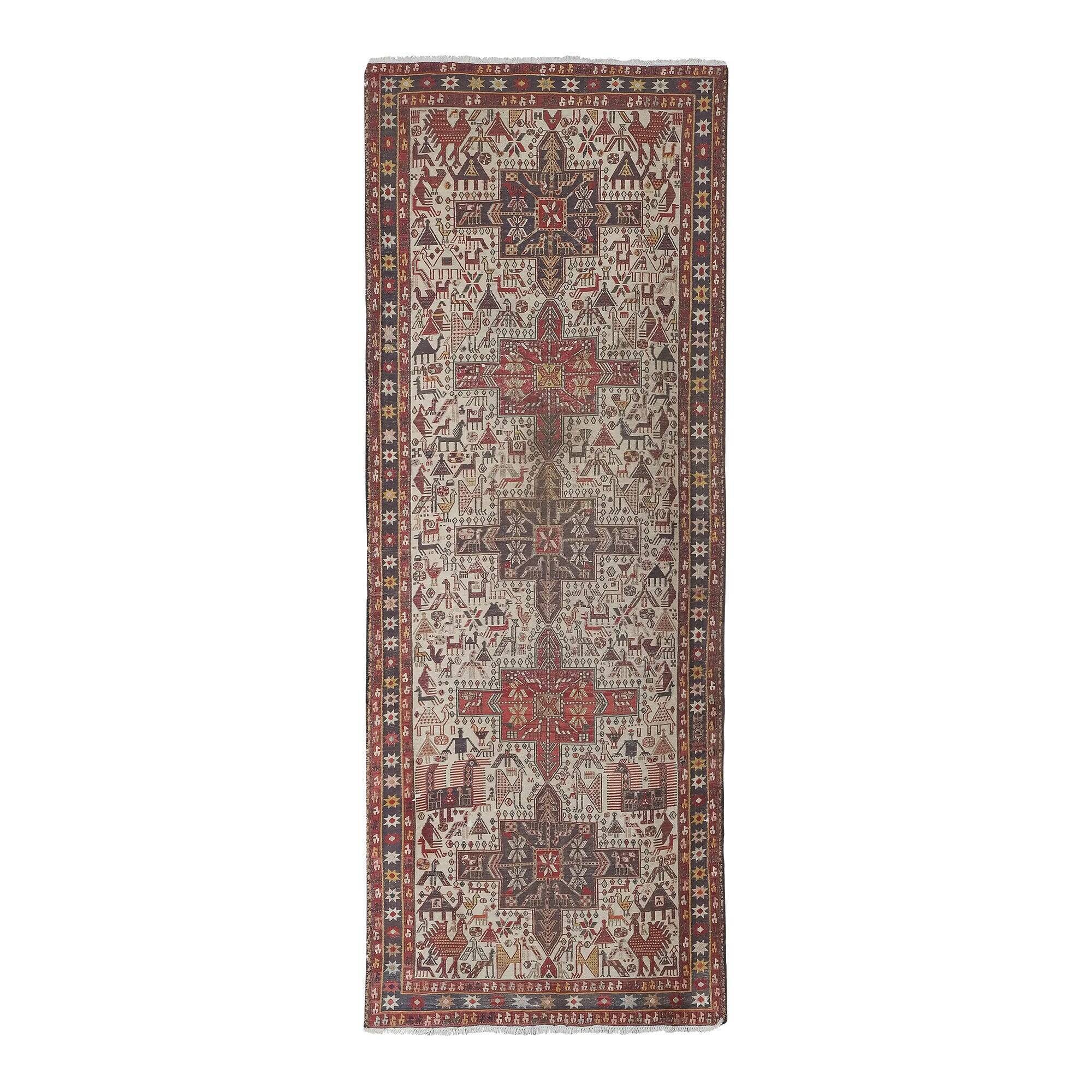 Vintage Turkish hallway rug 108x278 cm