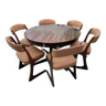 Ensemble Table et 6 chaises baumann modèle Kangourou vintage design