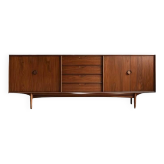 Vintage Scandinavian sideboard in brown teak