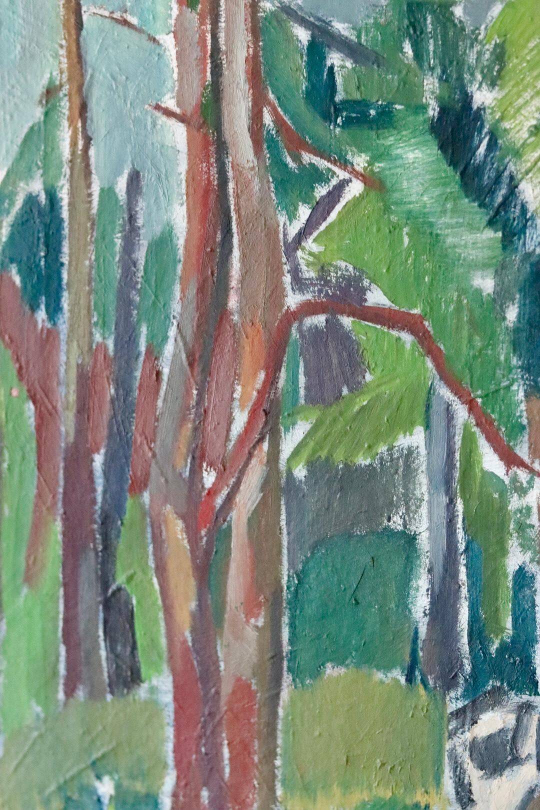 Huile sur toile suédoise originale du milieu du siècle « Öjersjö » par Sven Hamlet
