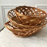 Small vintage rattan basket from the 60s and 70s