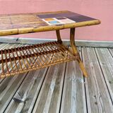 Rattan coffee table and magazine rack
