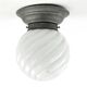 Art Deco ceiling lamp, white glass, Poland, 1930s