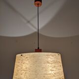 Danish teak and fiberglass pendant lamp from the 50s/60s