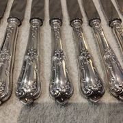 12 silver-plated dessert knives by Boulenger, Louis XV style, half-rich.