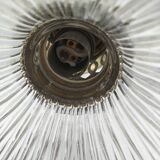 Pair of holophane glass pendants