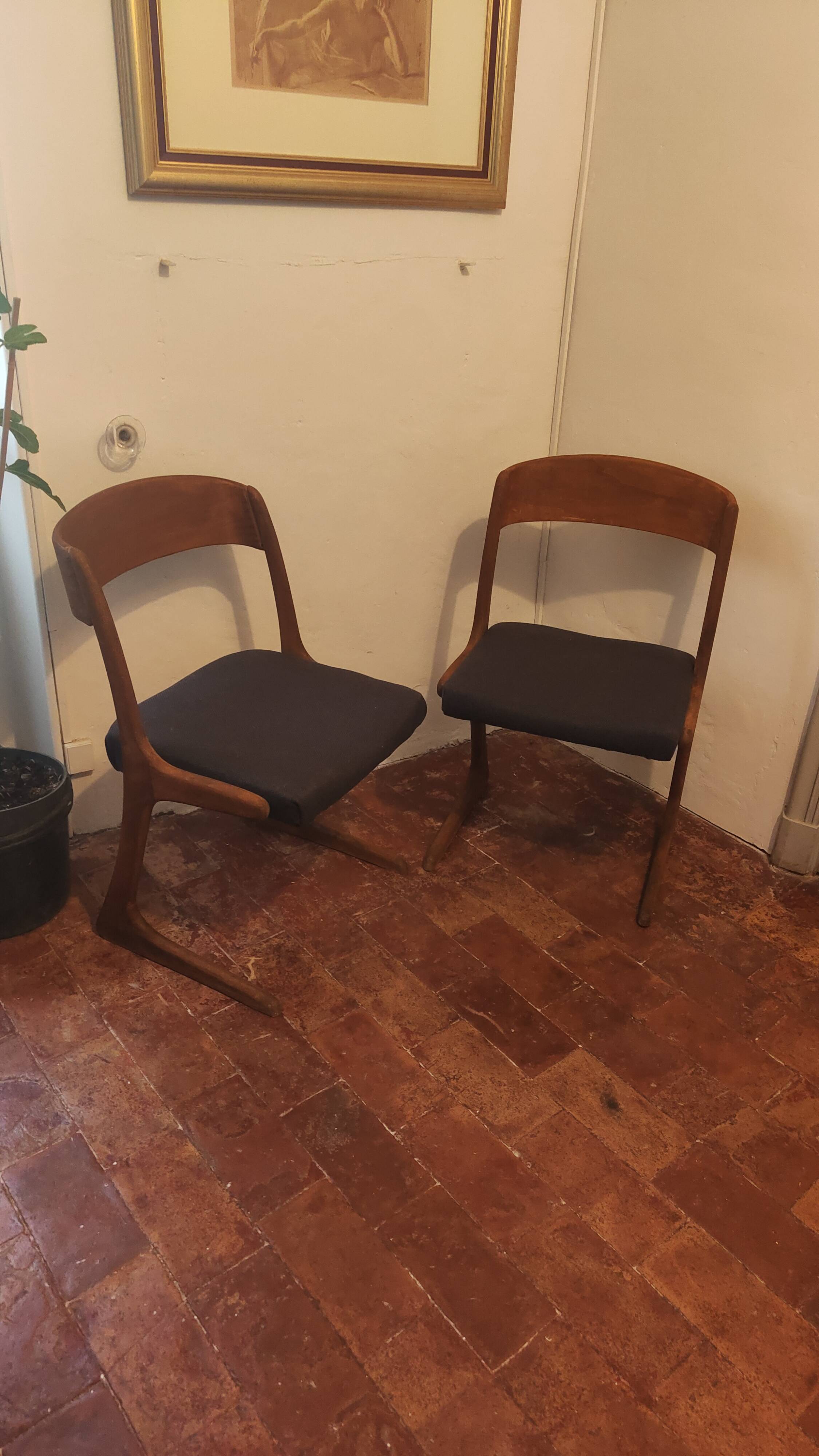 Pair of Baumann Kangaroo chairs