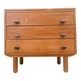 Commode vintage à poignées en cuir – Années 50/60