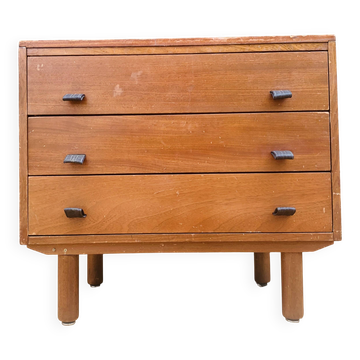 Vintage chest of drawers with leather handles – 1950s/60s
