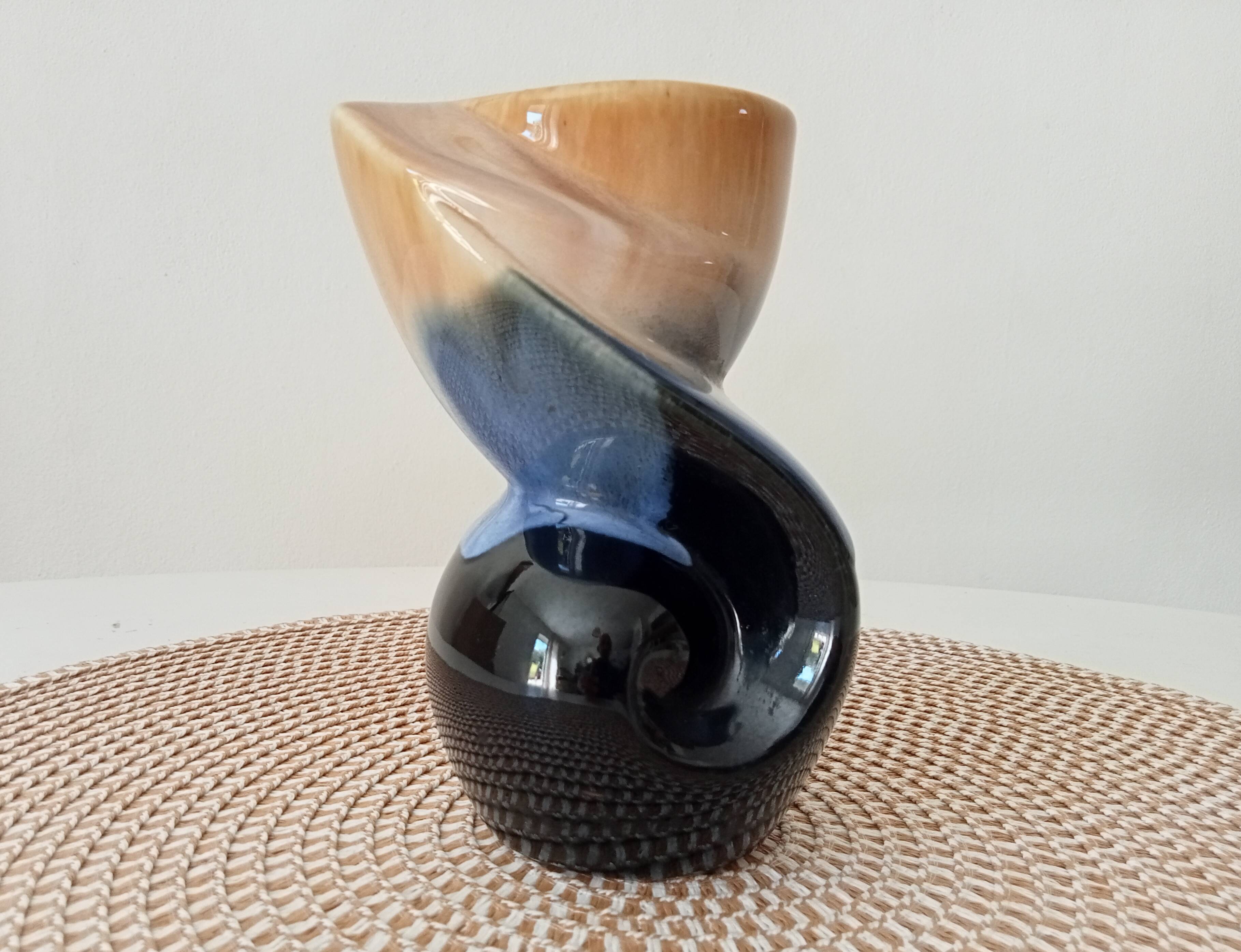 Vintage twist vase in Vallauris style