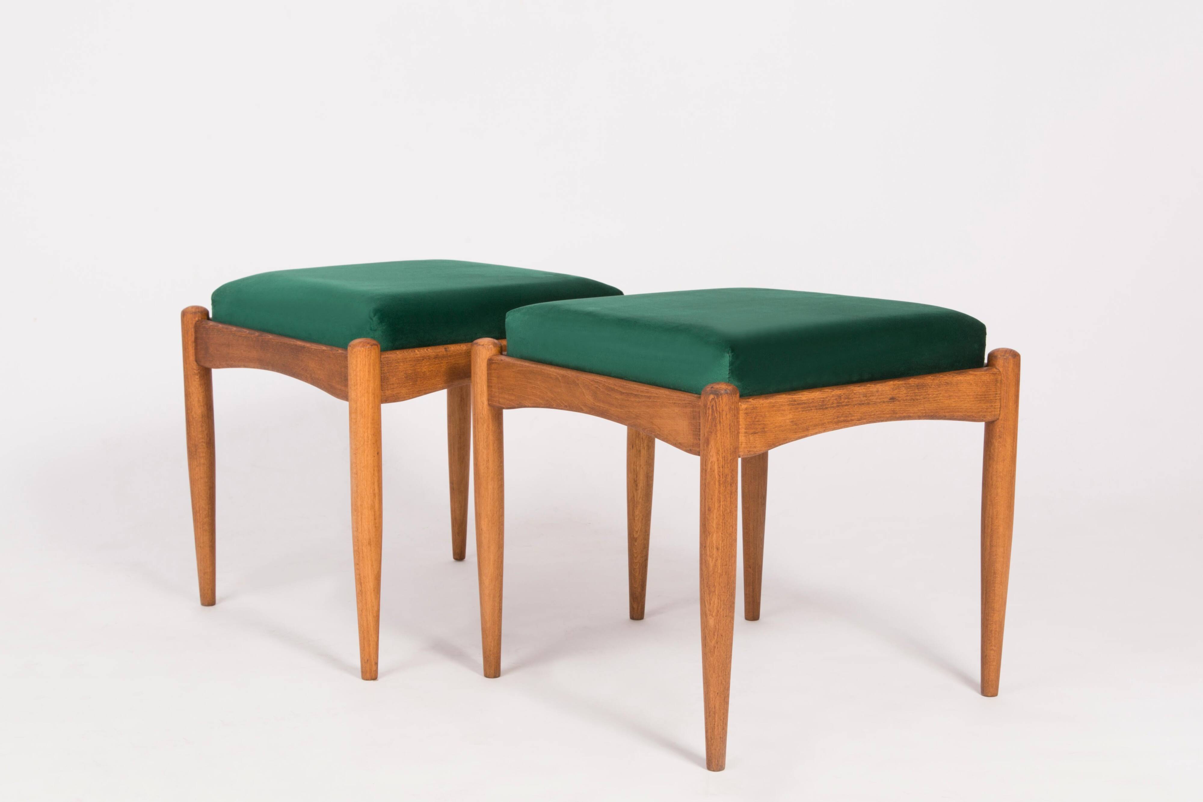 Ensemble de deux tabourets verts du 20ème siècle, années 1960