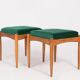 Ensemble de deux tabourets verts du 20ème siècle, années 1960