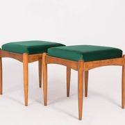 Ensemble de deux tabourets verts du 20ème siècle, années 1960