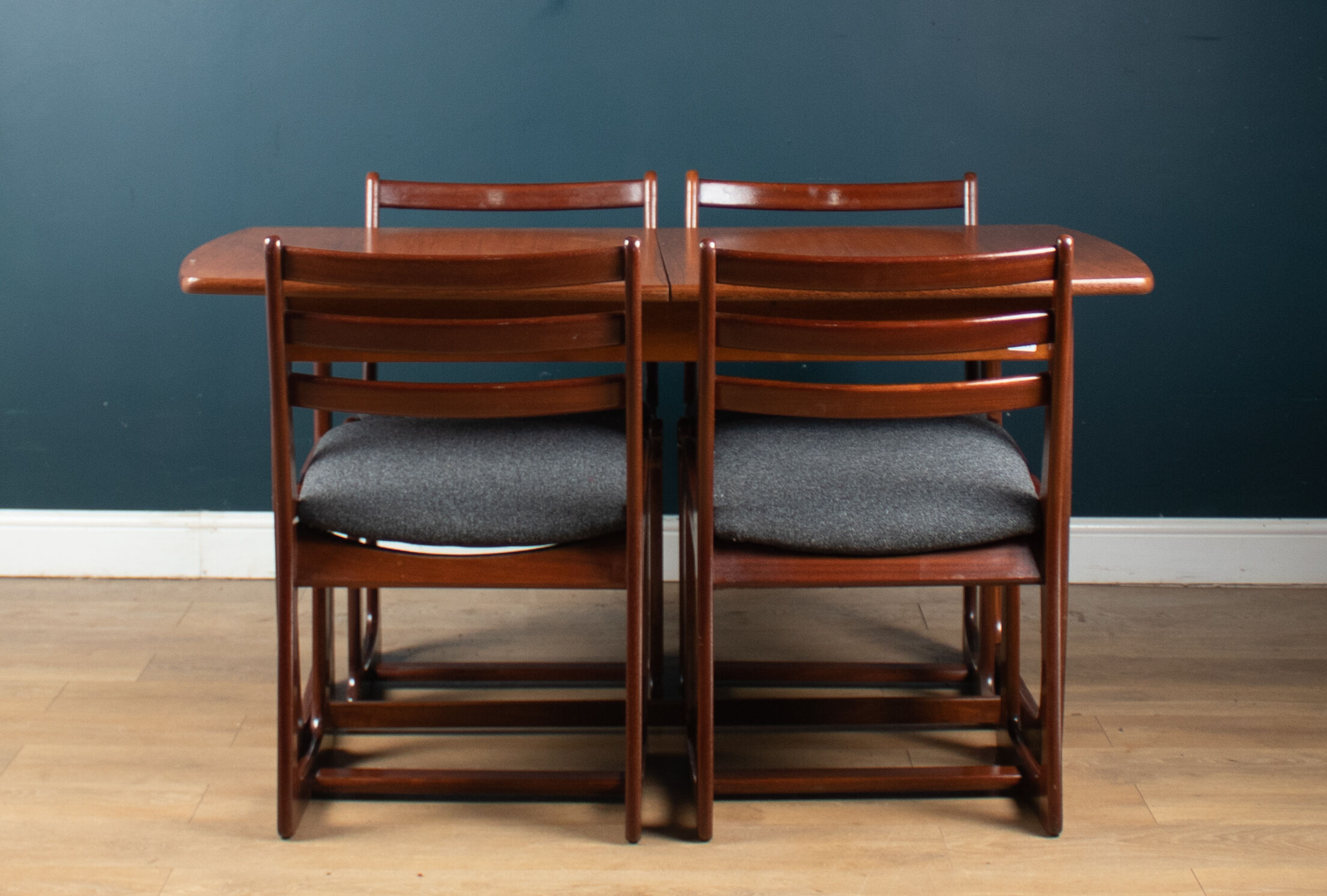 Retro teak 1960s portwood extending dining table & four chairs
