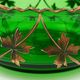 GLASS CUT 1900 ART NOUVEAU EMAILTHE POLYLOBE FLORAL DECORATION ENHANCED GOLD