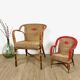 Duo d'anciens fauteuils en osier adulte et enfant