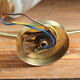 Pair of glass and brass wall lamps, vintage, circa 1960
