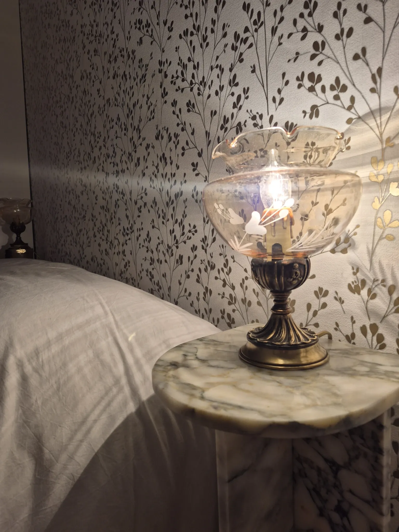 Pair of vintage Targetti bedside lamps - Candle bulb night lights