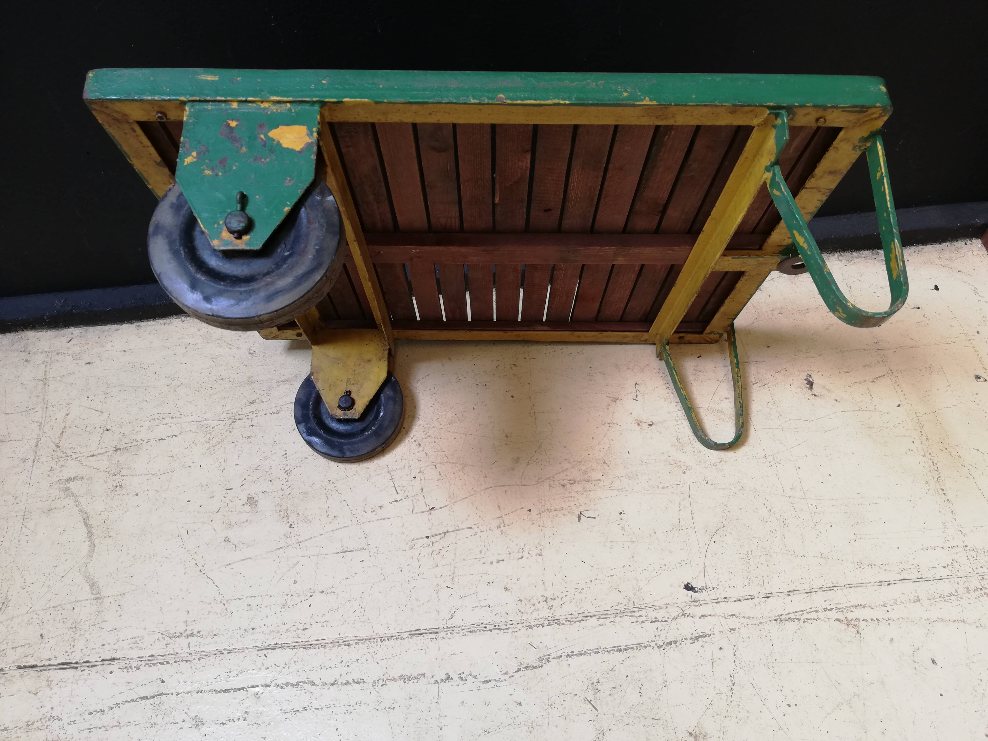 Coffee table, industrial trolley