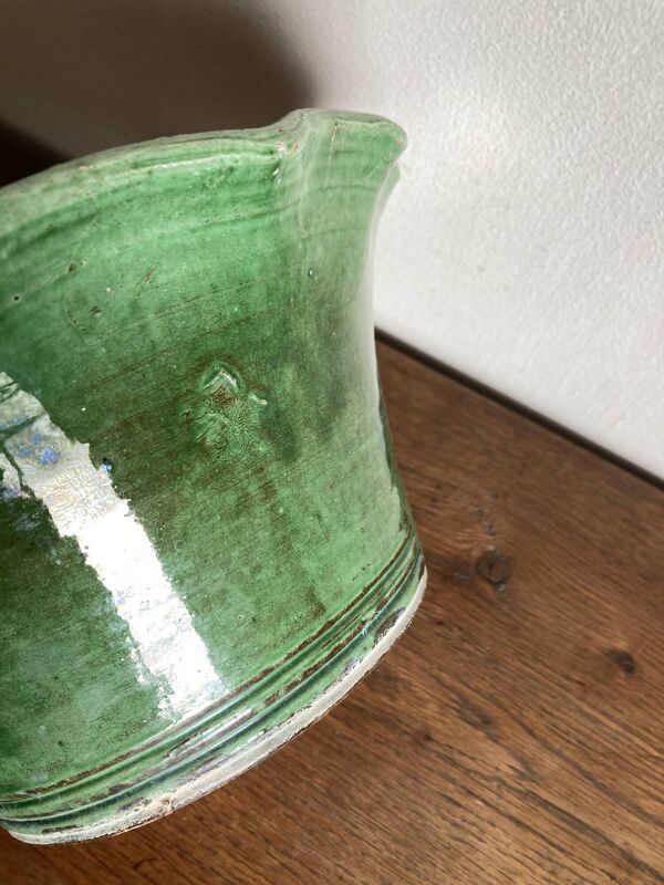Jardinière ondulée cache pot XL en terre vernissée Provence